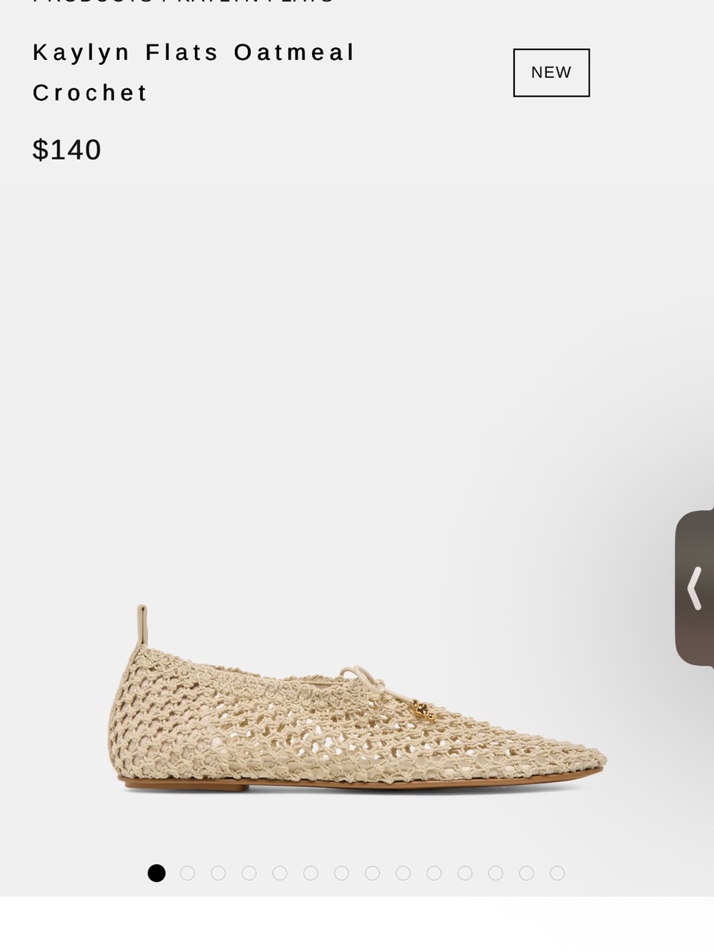 Dolce Vita Cream Kaylyn Crochet Ballet Flats with Bow - Picture 7 of 7